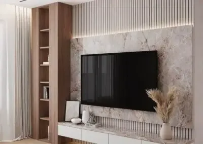 ديكورات شاشات خشبية بسيطة في حي دار البيضاء بالرياض 